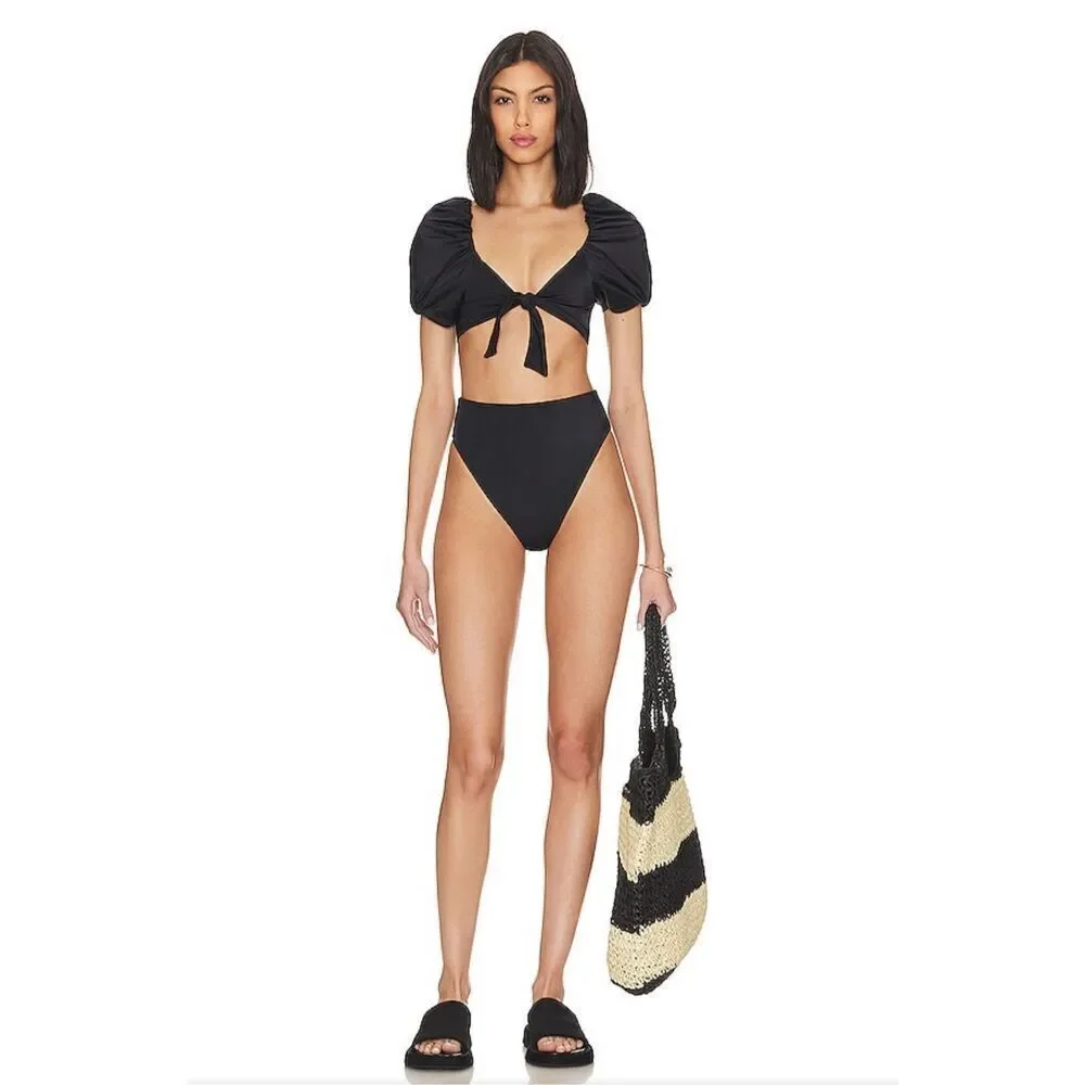 Cleobella Alice Bikini Bottom High Waist in Black‎ Size Small NWT